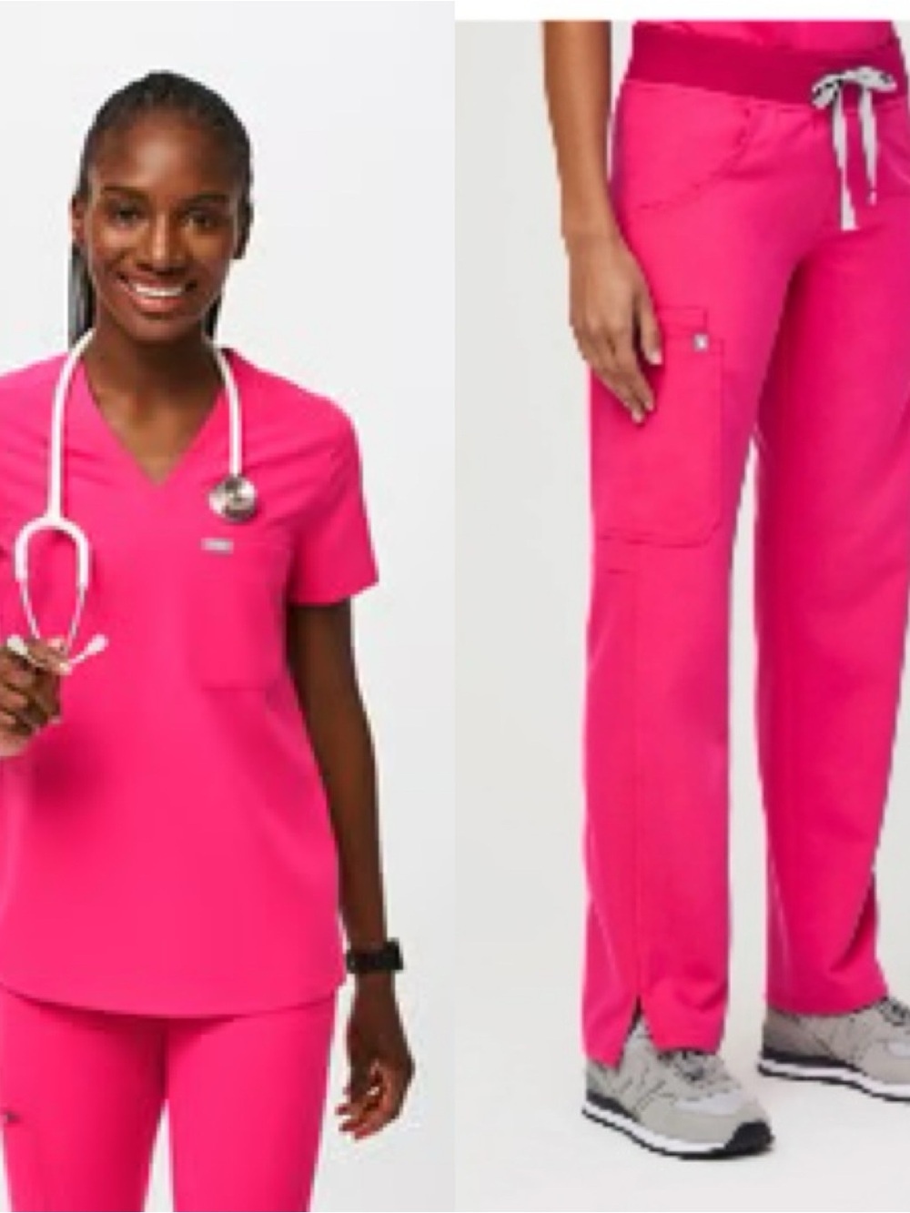 Figs XS Shocking Pink Set